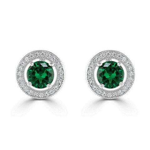 Round "Halo" Expression CZ earrings